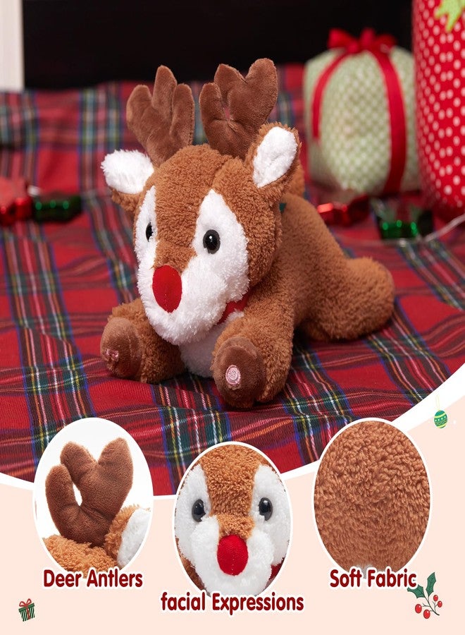 Glow Guards Christmas Reindeer Stuffed Animal Light up Music 10'' Night Light LED Glowing Singing Elk Plush Toy Decoration Birthday (Light Brown) - Image 3